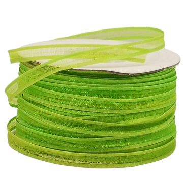 Listón de Organza Satín Liso Verde Manzana #1