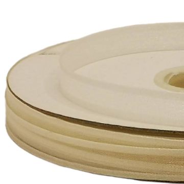 Listón de Organza Satín Liso Crema #1.5