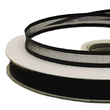 Listón de Organza Satín Liso Negro #1.5
