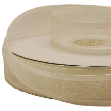 Listón de Organza Satín Liso Blanco #5