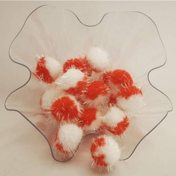 Pom Pom Bicolor - Iris Blanco - Rojo # 25