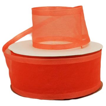 Listón de Organza Satín Liso Coral #12