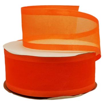 Listón de Organza Satín Liso Naranja #12