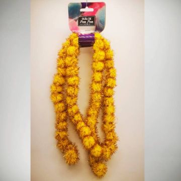 Guía de Pom Poms Metálico Oro