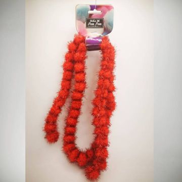 Guía de Pom Poms Metálico Rojo