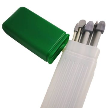 Estuche Porta Agujas de Tejer Transparente Y Tapa Colores Surtidos