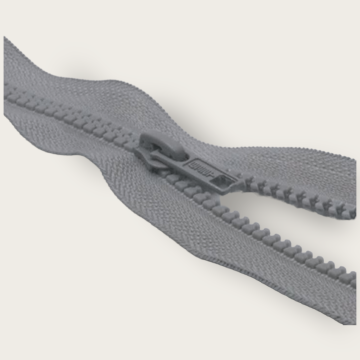 Cierre Separable Parisina Gris Claro 70 cm Diente Ancho