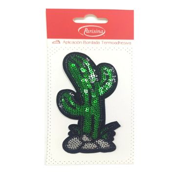 Aplicación Bordada con Lentejuelas Parisina Cactus