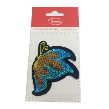 Aplicación Bordada con Lentejuelas Parisina Mariposa Lateral