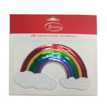 Aplicación Bordada con Lentejuelas Parisina Arcoiris