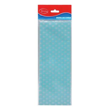 Papel de China Lunares Parisina Turquesa