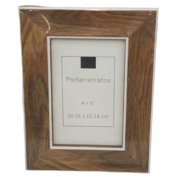 Portarretrato Decorativo Imitación Madera 4" x 6'' DB005-C