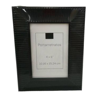 Portarretrato Decorativo Negro 4" x 6'' B005-C