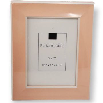 Portarretrato Decorativo Rosa Pastel Con Crema 5 x 7"