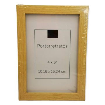 Portarretrato Decorativo Madera Natural 4 x 6"