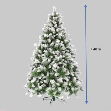 Arbolito de Navidad Nevado Parisina Verde y nevado blanco 2.40 m