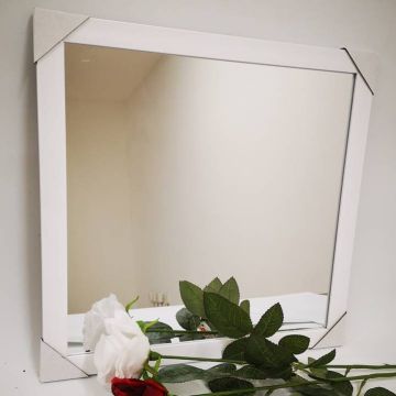Espejo Decorativo Blanco Cuadrado Simple