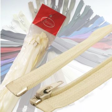 Paq. Cierre de Nylon Separable Hueso 35 cm