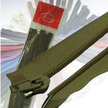 Paq. Cierre de Nylon Separable Verde Militar 35 cm