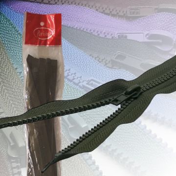 Paq. Cierre Separable Diente Ancho Verde Militar 35 cm