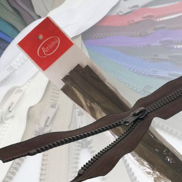 Paq. Cierre Separable Diente Ancho Café 50 cm