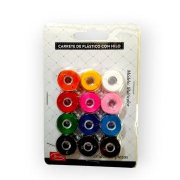 Carretel de plástico con hilo Multicolor