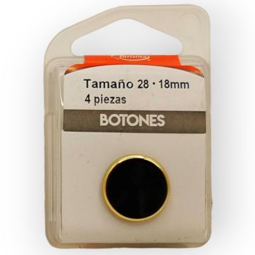 Botones en Cajita 18 mm Negro Mod.0122802