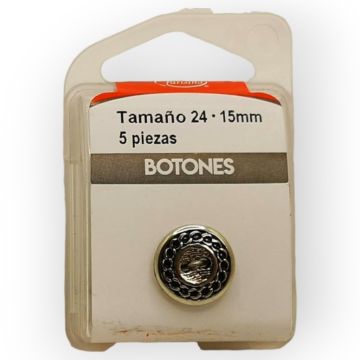 Botones en Cajita 15 mm Plata Mod.332482