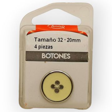 Botones en Cajita 20 mm Blanco Mod.1603201