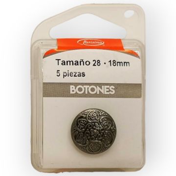 Botones en Cajita 18 mm Plata Antigua Mod.3222882