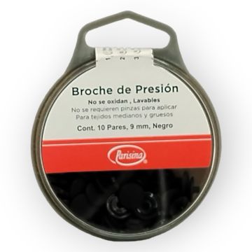Broche de Presión Plástico Negro 9 mm