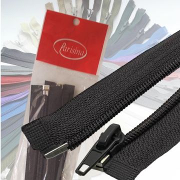 Paq. Cierre de Nylon Separable Negro 35 cm