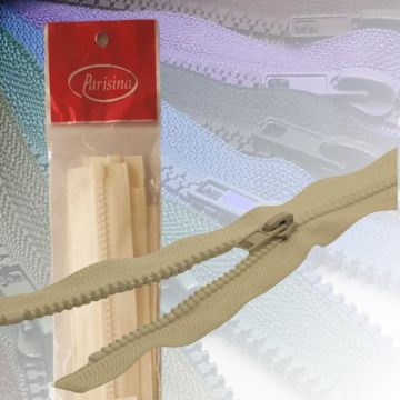 Paq. Cierre Separable Diente Ancho Hueso 35 cm