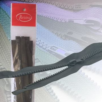 Paq. Cierre Separable Diente Ancho Gris Oxford 35 cm