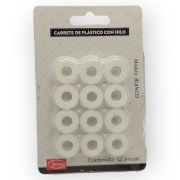 Carretel de plástico con hilo Blanco estandar