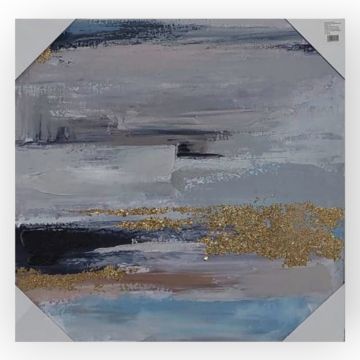 Bastidor impreso pintura abstracta Arena Azul