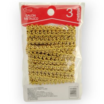 Galón Metálico de 3 m Oro Fl8066-F-3Mt