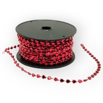 Cuentas en Rollo Rojo Corazones 5 mm