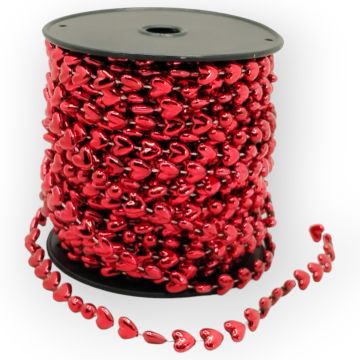 Cuentas en Rollo Rojo Corazones 9 mm