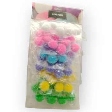 Tarjeta de Pom Poms Iridiscentes 25 mm