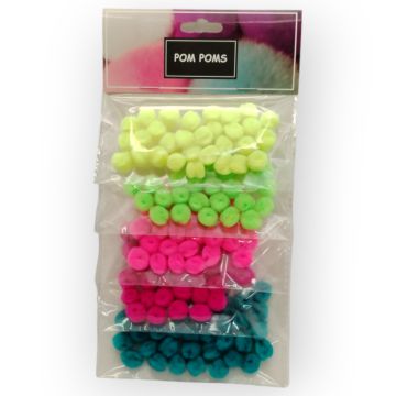 Tarjeta de Pom Poms Neón 13 mm