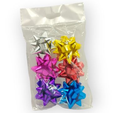 Moño para Regalo c/ adhesivo 2" Estrella Surtido Metálico 2