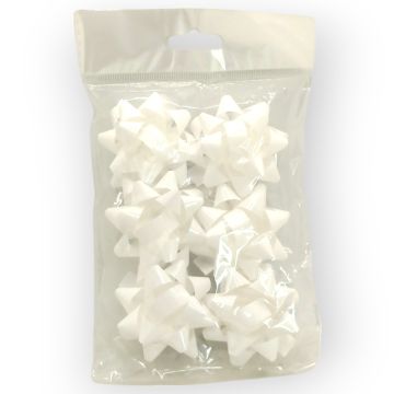 Moño para Regalo c/ adhesivo 2" Estrella Blanco