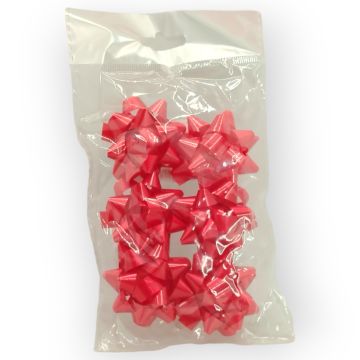 Moño para Regalo c/ adhesivo 2" Estrella Rojo