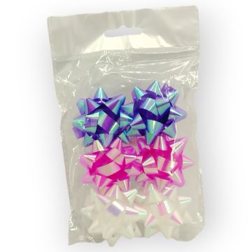 Moño para Regalo c/ adhesivo 2" Estrella Surtido Iridicente