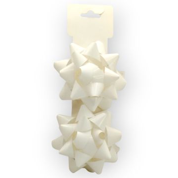 Moño para Regalo c/ adhesivo 4" Estrella Blanco