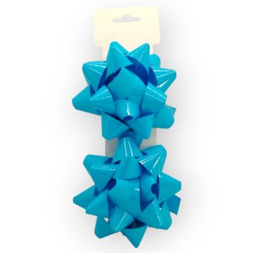 Moño para Regalo c/ adhesivo 4" Estrella Azul Cielo