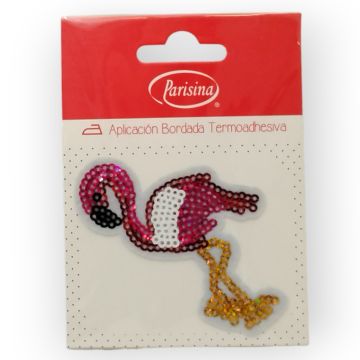Aplicación Bordada con lentejuelas Flamingo