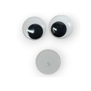 Ojos movibles para coser Blanco/Negro 25 mm