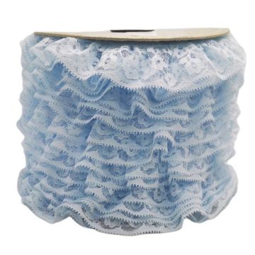 Encaje Valenciano Plisado #2 G165418 Cielo 4.5 Cm